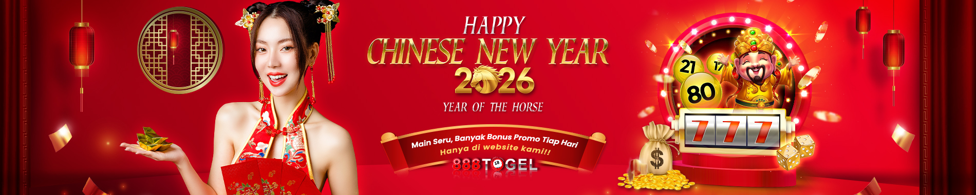 888Togel Happy Chinese New Year 2026 Year of Horse